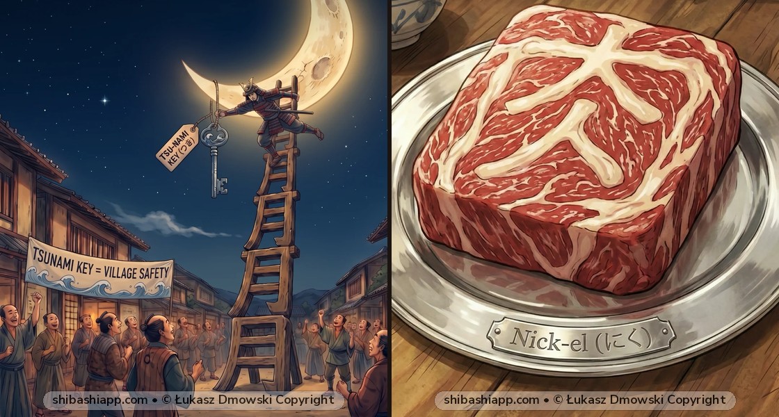 Why Does the Moon Radical (月) Appear in Body & Meat Kanji? (肉, 有, 服, 朝 & 前)