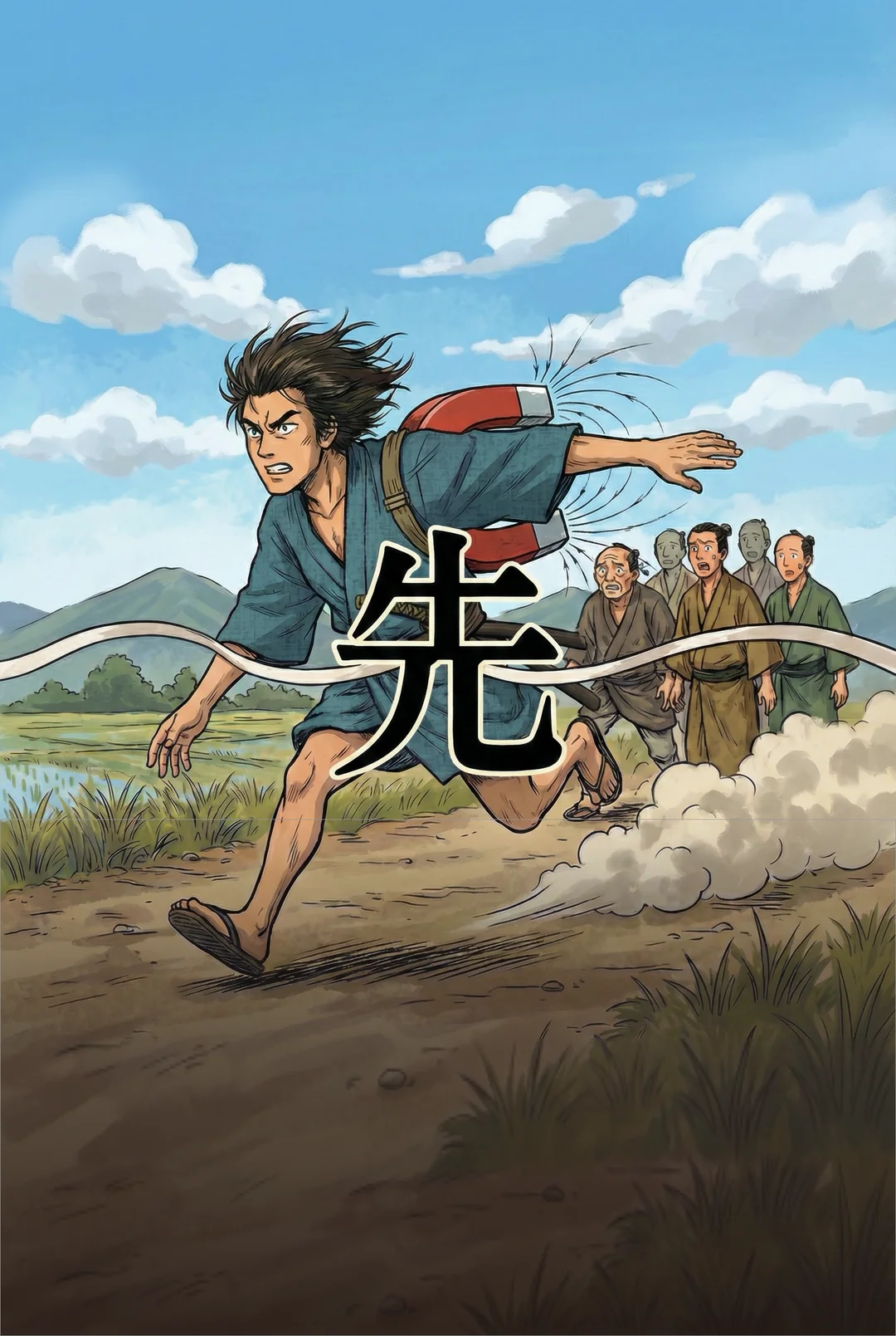 Kanji 先 (Previous) mnemonic tile