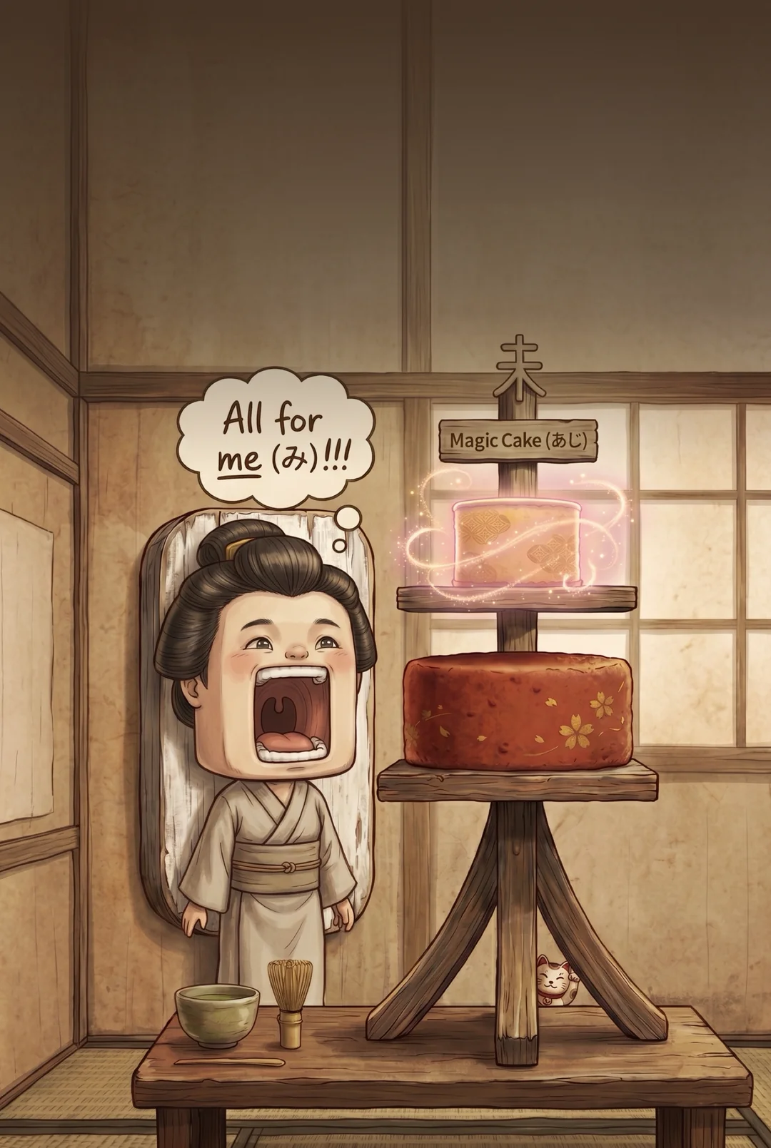Kanji 味 (Taste) mnemonic tile