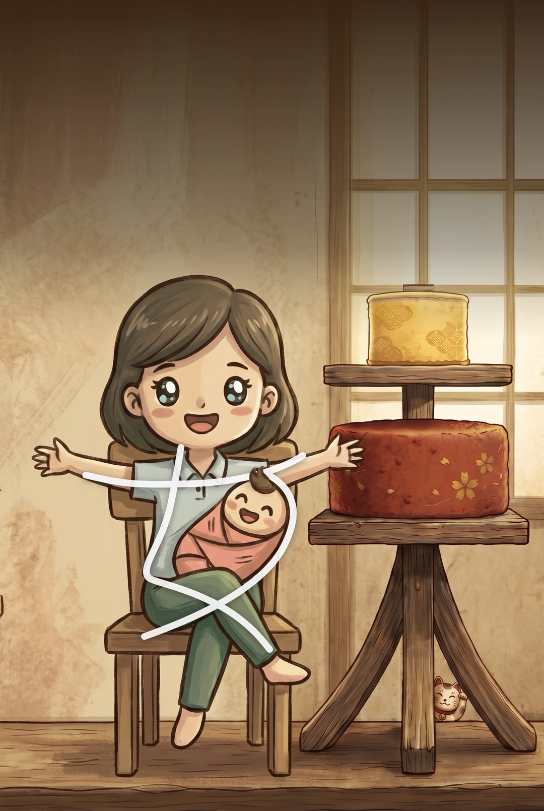 Kanji 妹 (Younger Sister) mnemonic tile