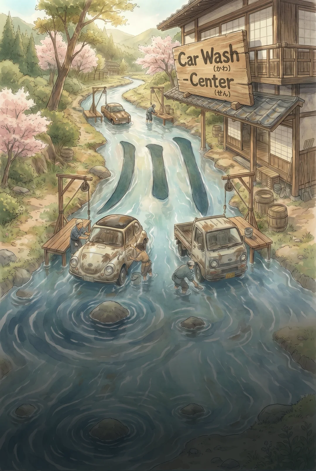 Kanji 川 (River) mnemonic tile