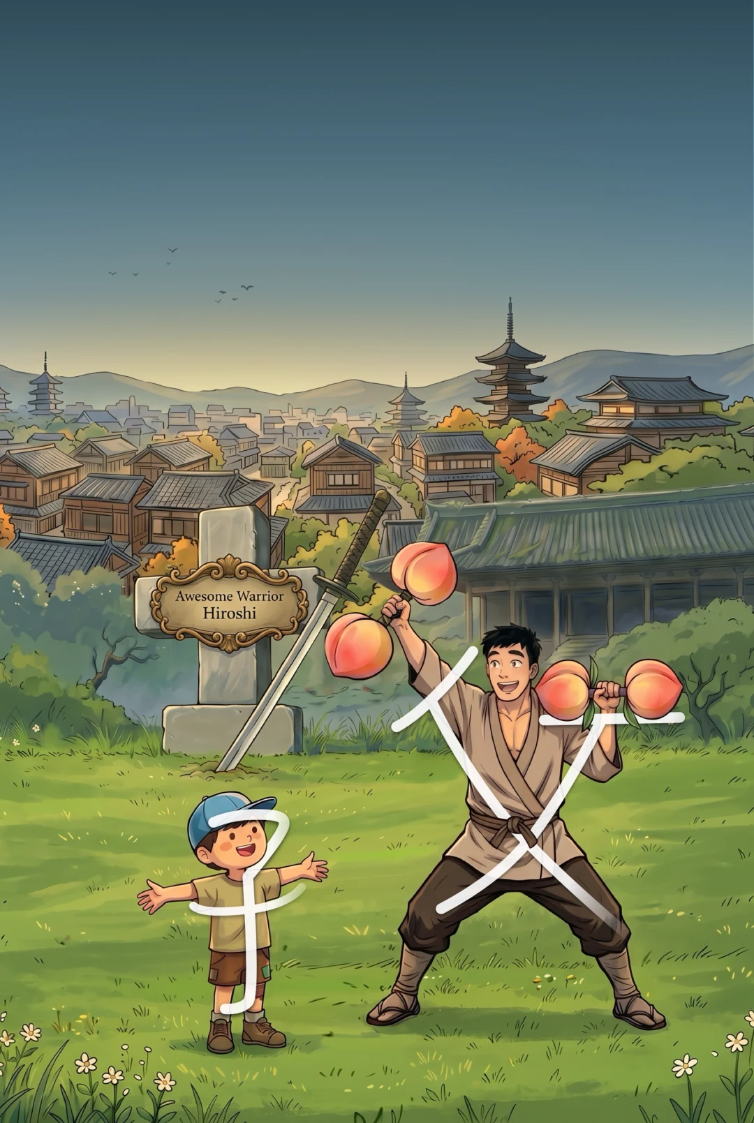 Kanji 教 (Teach) mnemonic tile