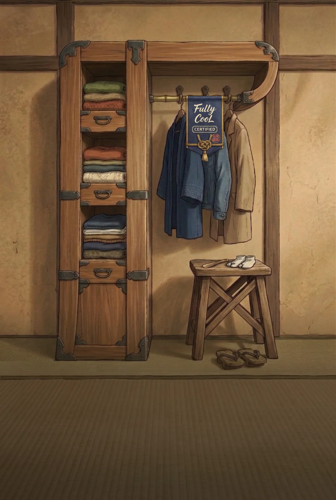Kanji 服 (Clothes) mnemonic tile