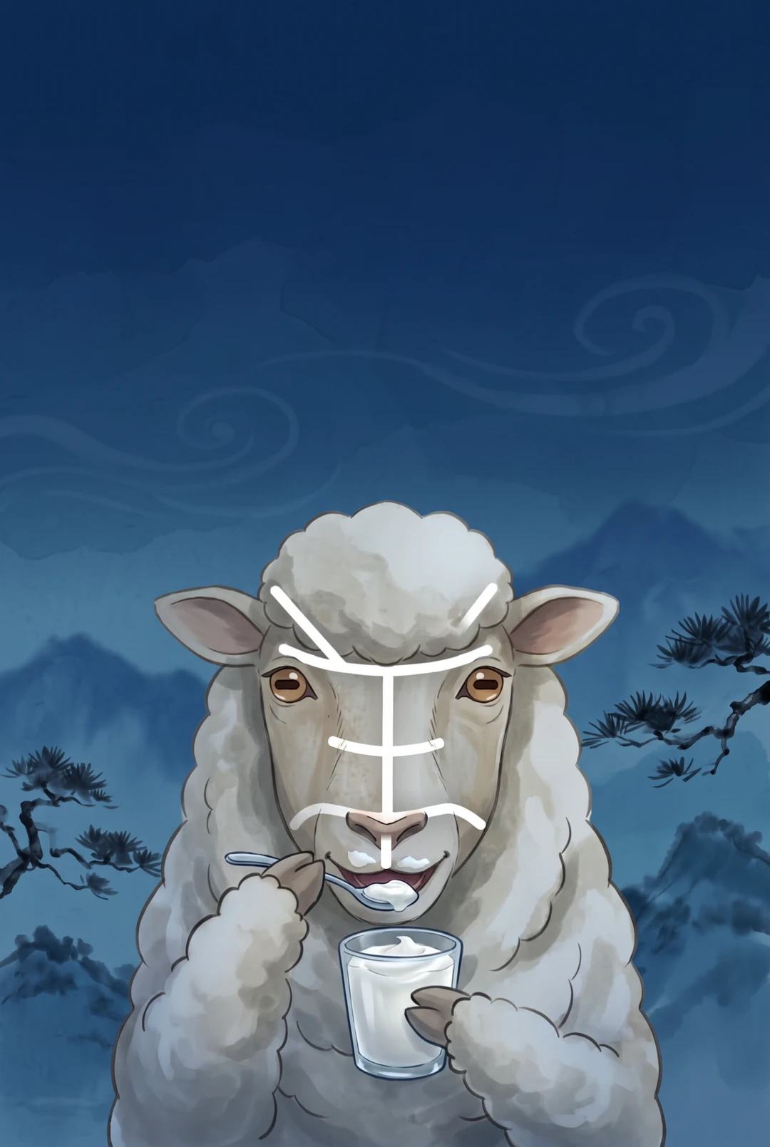 Kanji 羊 (Sheep) mnemonic tile