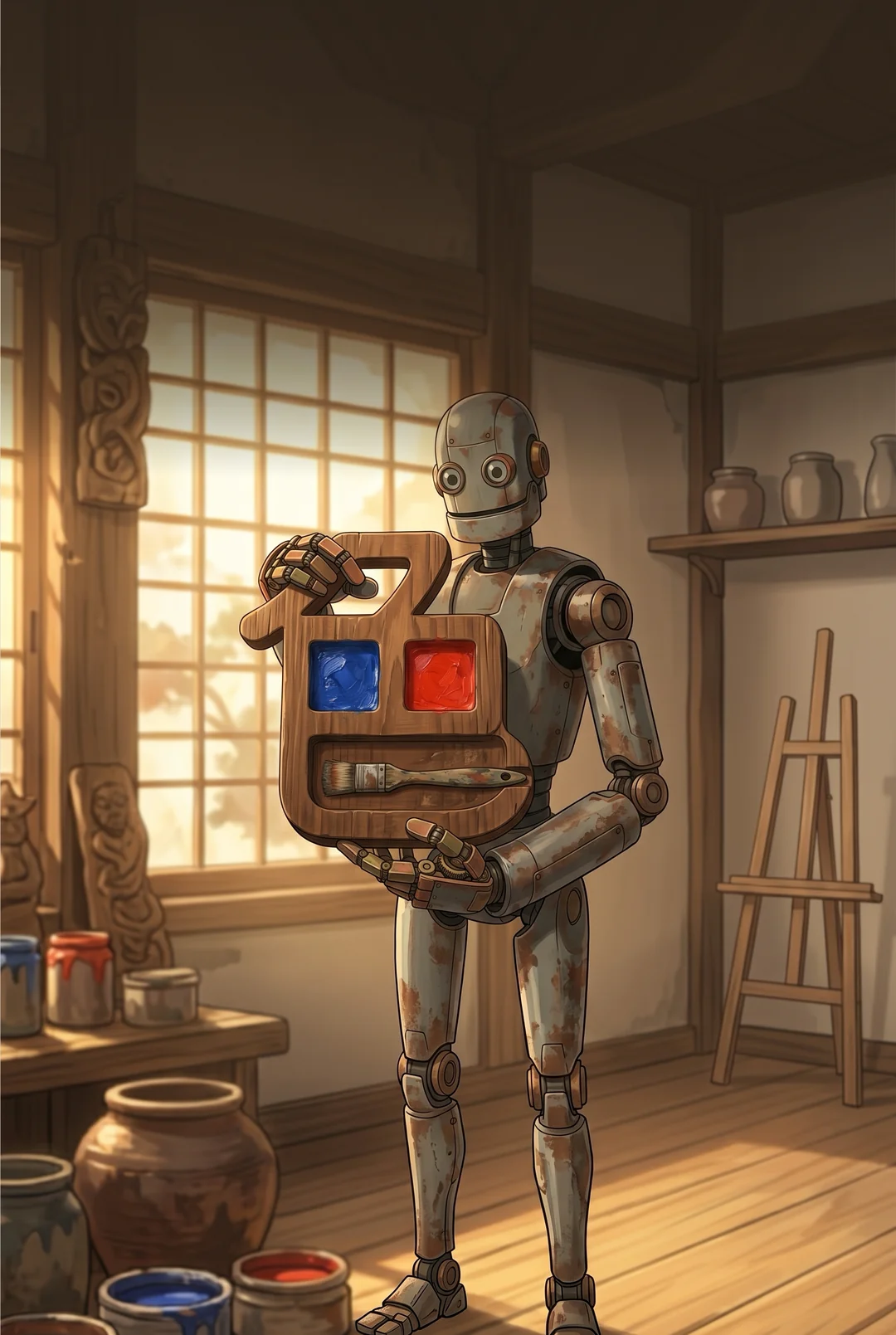 Kanji 色 (Color) mnemonic tile