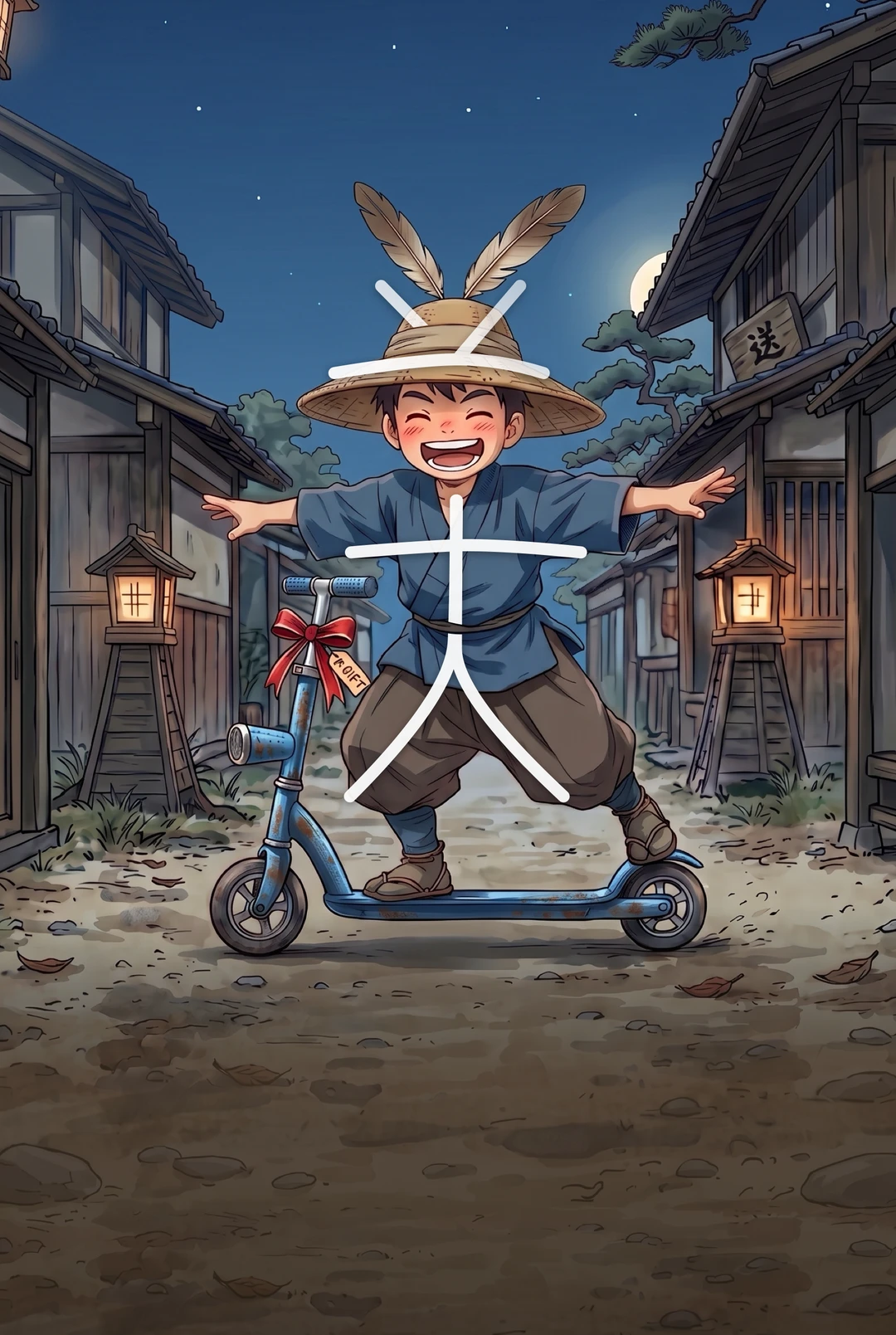 Kanji 送 (Send) mnemonic tile