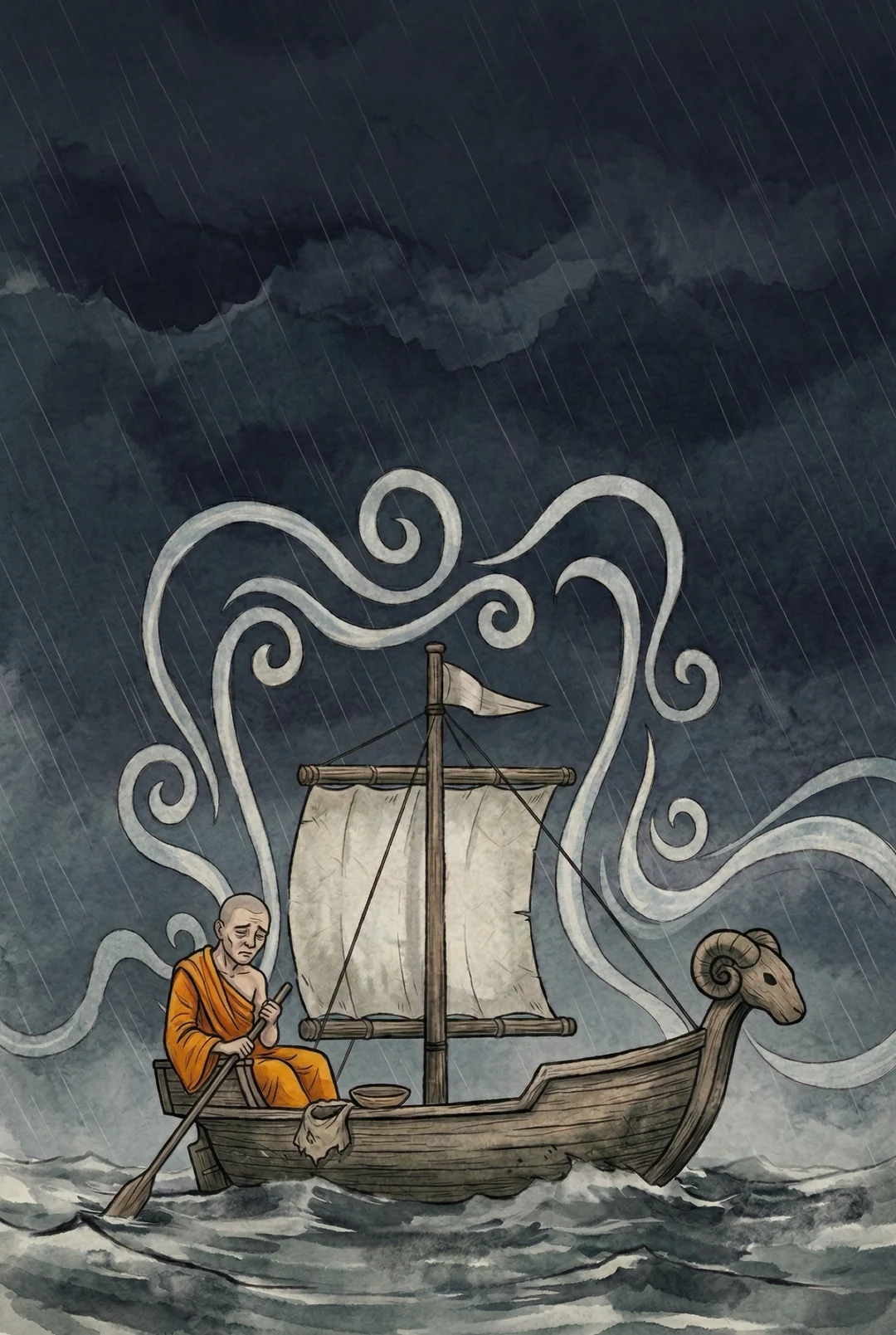 Kanji 風 (Wind) mnemonic tile